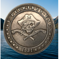 Сувенір монета долар США Банк 1921г “Піратський череп і пістолети“. Hobo Coin American Morgan
