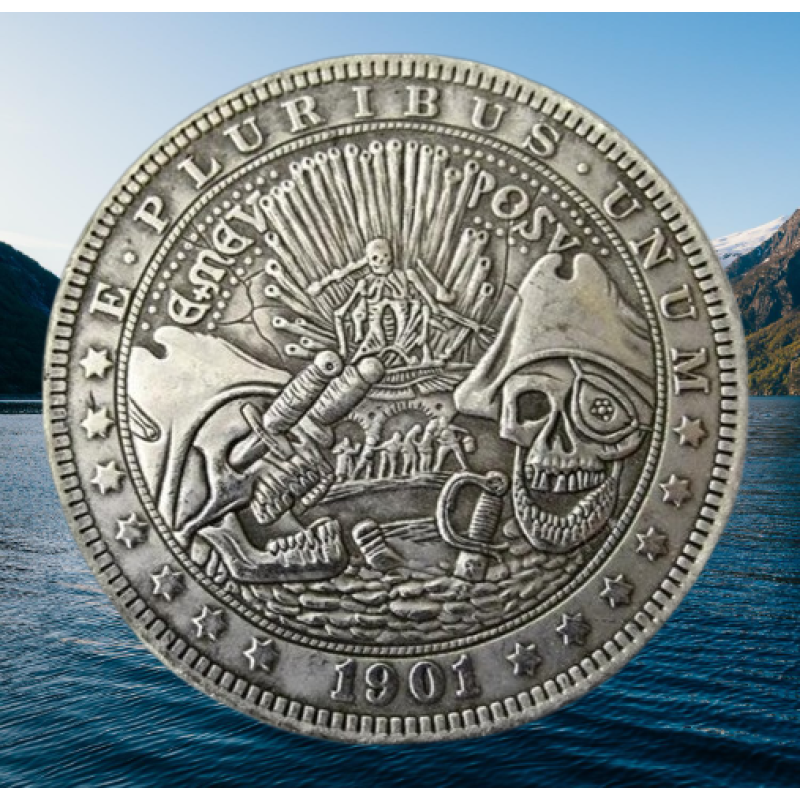 Сувенір монета долар США 17001г “Піратський рай“. Hobo Coin American Morgan