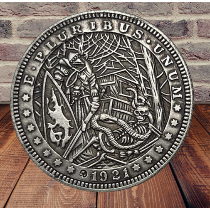 Сувенір монета долар США Банк 1921г “Встоялися тільки обладунки“. Hobo Coin American Morgan