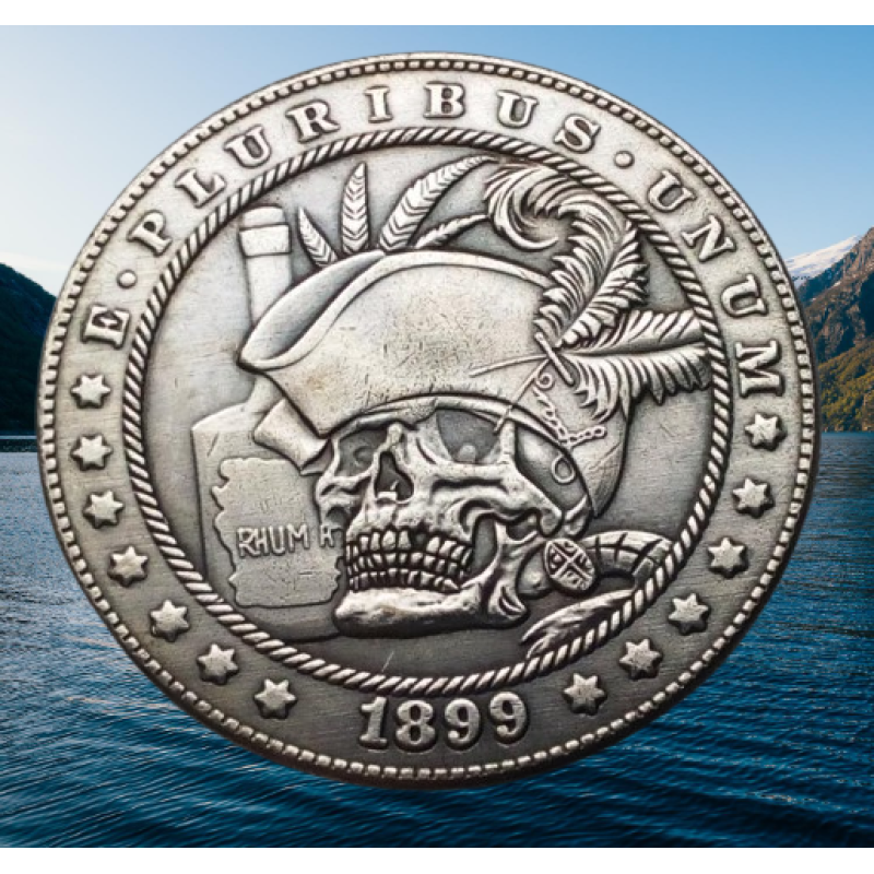 Сувенір монета долар СШАang 1899г “І пляшка рому“. Hobo Coin Пірати