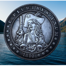 Сувенір монета долар СШАang 1893г “Капітанша піратів“. Hobo Coin American Morgan