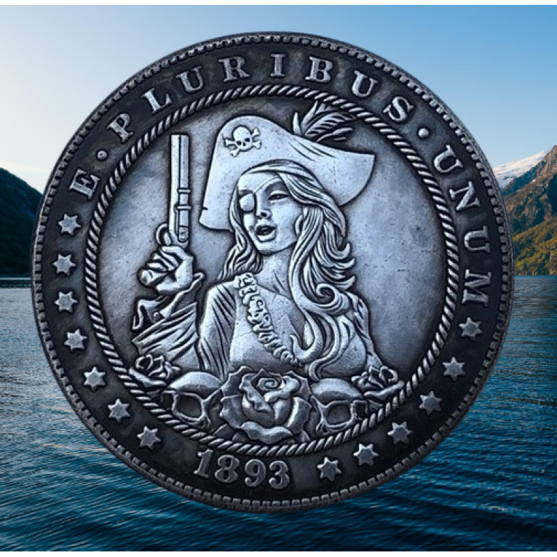 Сувенір монета долар СШАang 1893г “Капітанша піратів“. Hobo Coin American Morgan