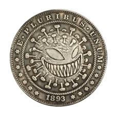 Сувенір монета 1 Долар США - Dollar USA 1893 рік “Вірус COVID-19“. Hobo doll
