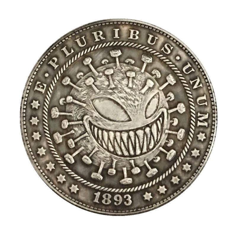 Сувенір монета 1 Долар США - Dollar USA 1893 рік “Вірус COVID-19“. Hobo doll