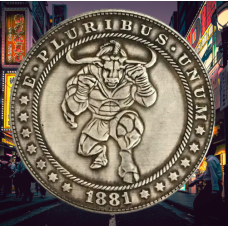 Сувенір монета долар США Банк 1921г “Бойова тварина ММА“. Hobo Coin American Morgan