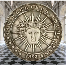 Сувенір монета долар США 1893г “Лице сонця“. Hobo Coin American Morgan