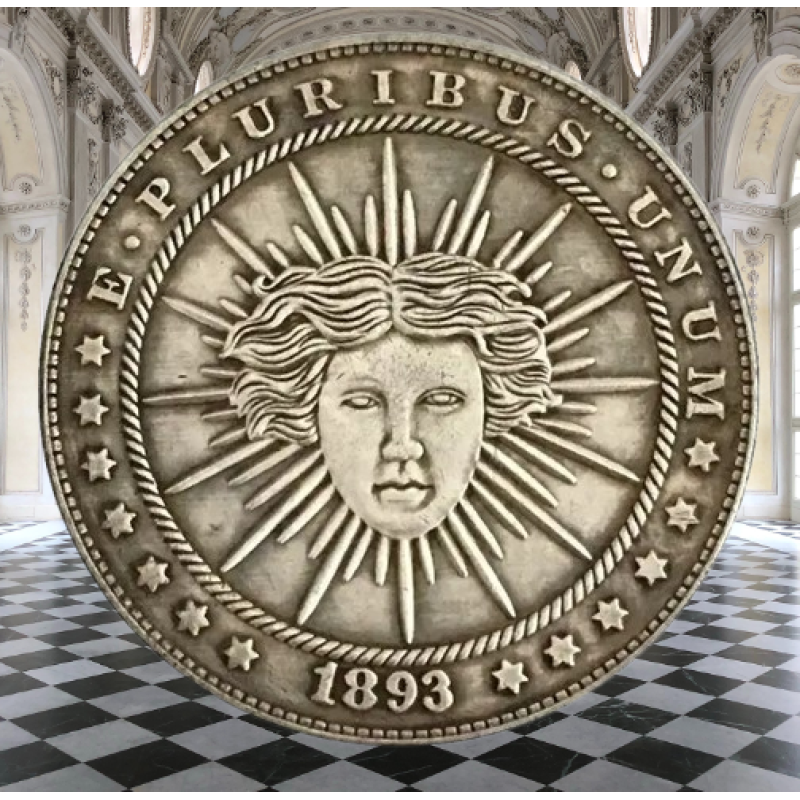 Сувенір монета долар США 1893г “Лице сонця“. Hobo Coin American Morgan