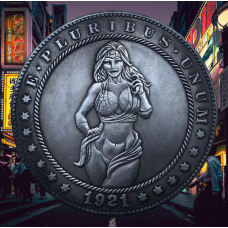 Сувенір монета долар США Банк 1921г “Marvel сексуальна жінка супергерой“. Hobo Coin American Morgan