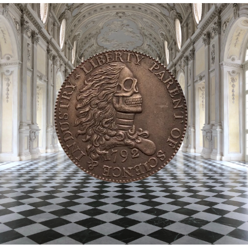 Сувенір монета один цент США OF8 1792 г “Череп із розпущеним волоссям“. Hobo Coin American Morgan