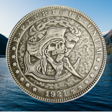 Сувенір монета долар США OF168 “Піратський череп“. Hobo Coin American Morgan