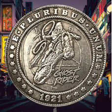 Сувенір монета долар США Банк 1921г “Примарний перегонник“. Hobo Coin American Morgan