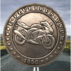 Сувенір монета долар СШАang 1890 г “Мотоцикл Сузукі“. Hobo Coin American Morgan