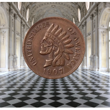 Сувенір монета один цент США OFg 1907 г “Черепаранда“. Hobo Coin American Morgan
