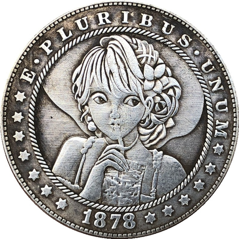Сувенір монета долар СШАang 1878г “Дівчина з коктейлем“. Hobo Coin American Morgan