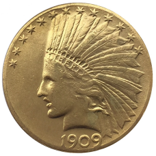 Сувенір монета 10 доларів США 1908-1933г. «TEN DOLLARS» із зображенням корінний
