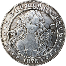 Сувенір монета долар СШАang 1878г “Дівчина з квіткою“. Hobo Coin American Morgan