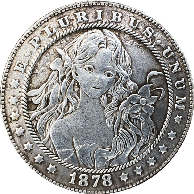 Сувенір монета долар СШАang 1878г “Дівчина з квіткою“. Hobo Coin American Morgan