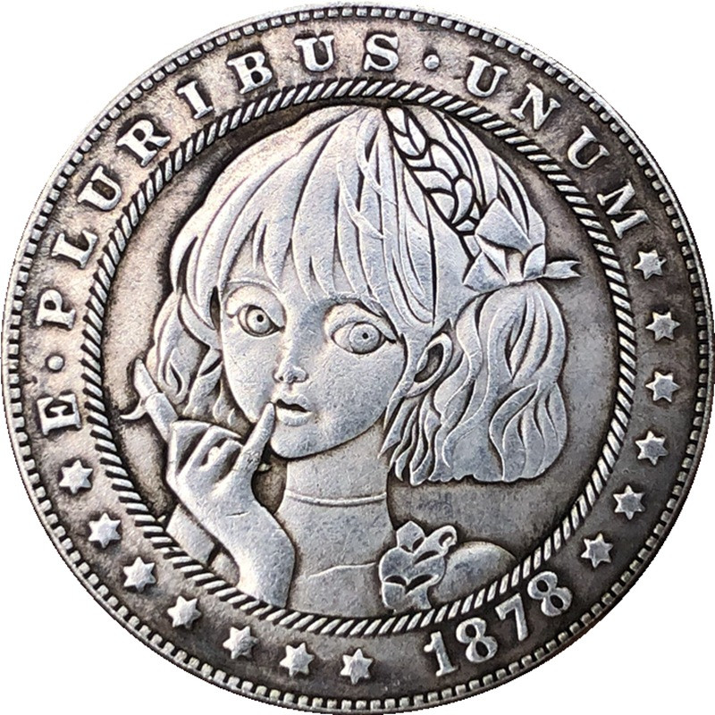 Сувенір монета долар СШАang 1878г “Дівчина з помадою“. Hobo Coin American Morgan