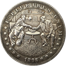 Сувенір монета долар СШАang 1895 г “Трамп і Кім Чen ІН“. Hobo Coin American Morgan