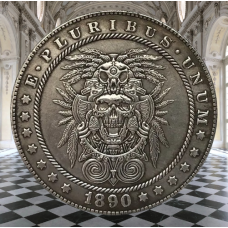 Сувенір монета моргана долар США 1890 г “Череп шамана“. Hobo Coin American Morgan