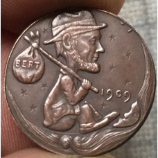 Сувенірна монета 1цент США 1909г “ВЕRРТ“ Hobo Coin American Morgan