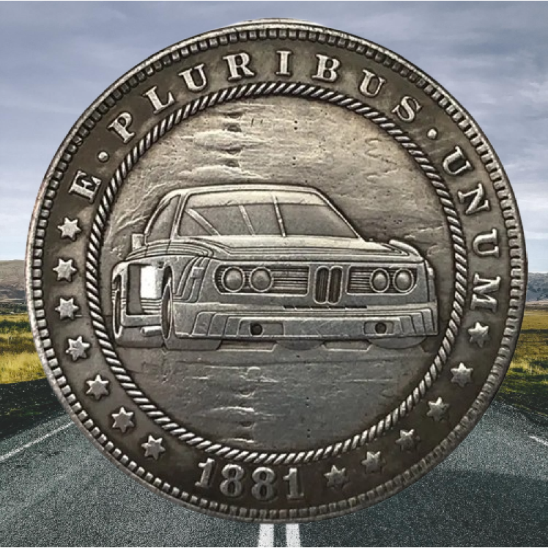 Сувенір монета долар СШАang 1881г “Автомобіль БМВ“. Hobo Coin American Morgan