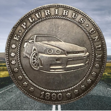 Сувенір монета долар СШАang 1890 г “Автомобіль Нісан GT R“. Hobo Coin American Morgan