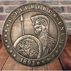 Сувенір монета долар СШАang 1893г “Воїн зі щитом“. Hobo Coin American Morgan