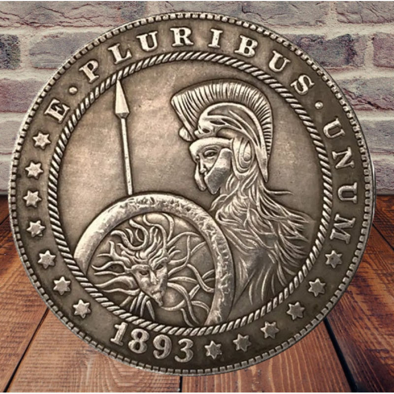 Сувенір монета долар СШАang 1893г “Воїн зі щитом“. Hobo Coin American Morgan