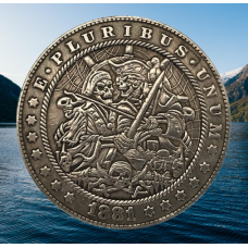 Сувенір монета долар СШАang 1881г “Два пірата“. Hobo Coin American Morgan