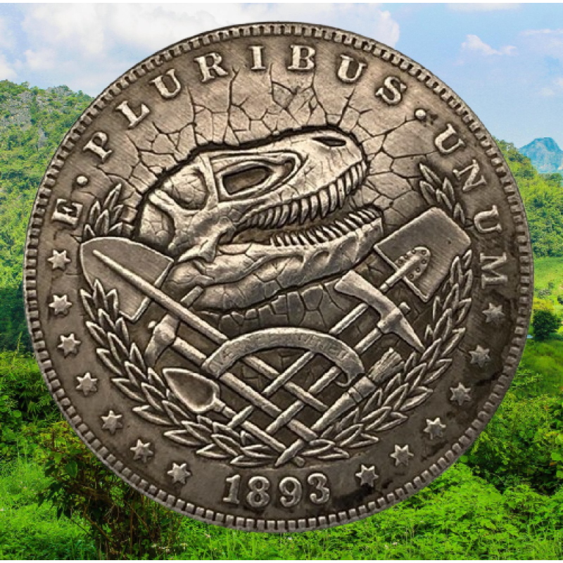 Сувенір монета долар США 1893 р “Парк Юрського періоду“. Hobo Coin American Morgan