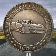 Сувенір монета долар США морган 1878р “Автомобіль Порше 918“. Hobo Coin American Morgan