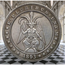 Сувенір монета долар США 1893р “Бафомет“. Hobo Coin American Morgan
