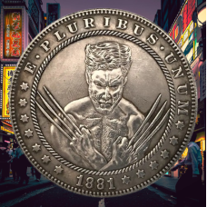 Сувенір монета долар СШАang 1881г “Логан Росомаха“. Hobo Coin American Morgan
