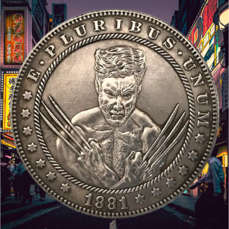Сувенір монета долар СШАang 1881г “Логан Росомаха“. Hobo Coin American Morgan