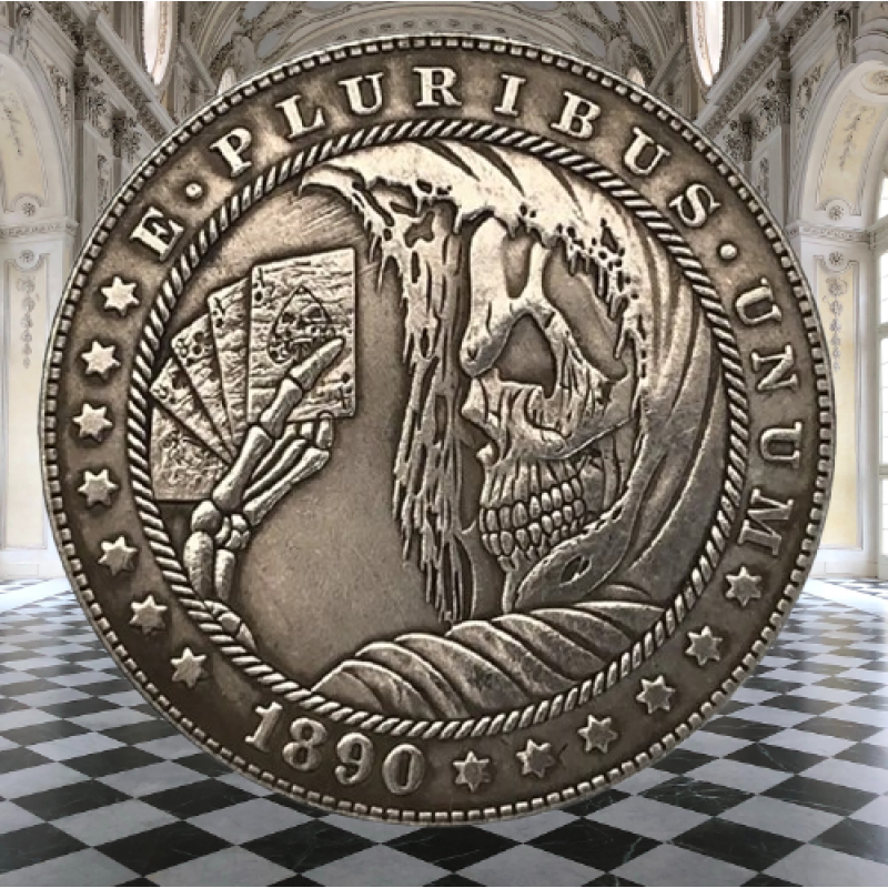 Сувенір монета долар СШАang 1890 г “Гра зі смертю“. Hobo Coin American Morgan