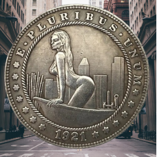Сувенір монета долар США 1921г “Дівчина у ванній“. Hobo Coin American Morgan