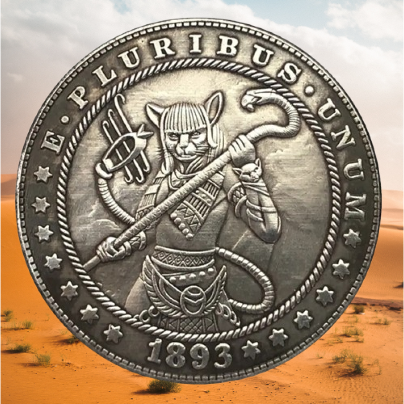 Сувенір монета долар СШАang 1893г “Егіпетська богиня Бастет“. Hobo Coin American Morgan