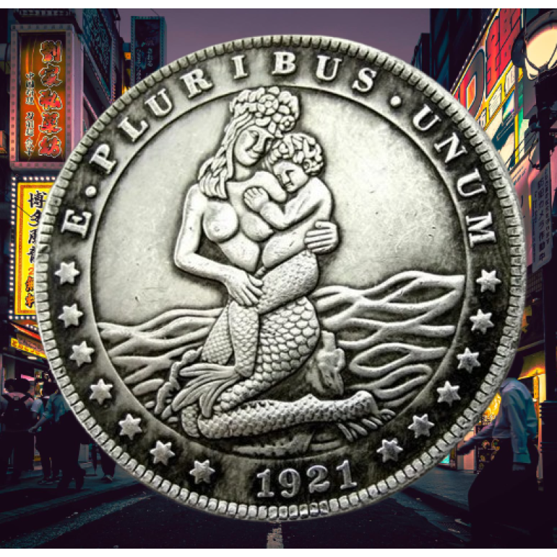 Сувенір монета долар СШАang 1895г “Русалка з немовлям“. Hobo Coin American Morgan
