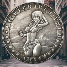 Сувенір монета долар США1885г “Дівчинка в бікіні. Hobo Coin American Morgan