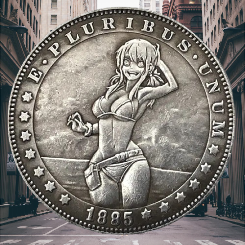 Сувенір монета долар США1885г “Дівчинка в бікіні. Hobo Coin American Morgan