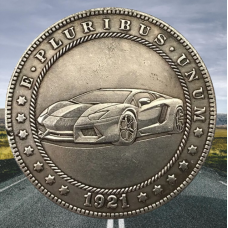 Сувенір монета долар США Банк 1921г “Автомобіль Ламборджіні“. Hobo Coin American Morgan