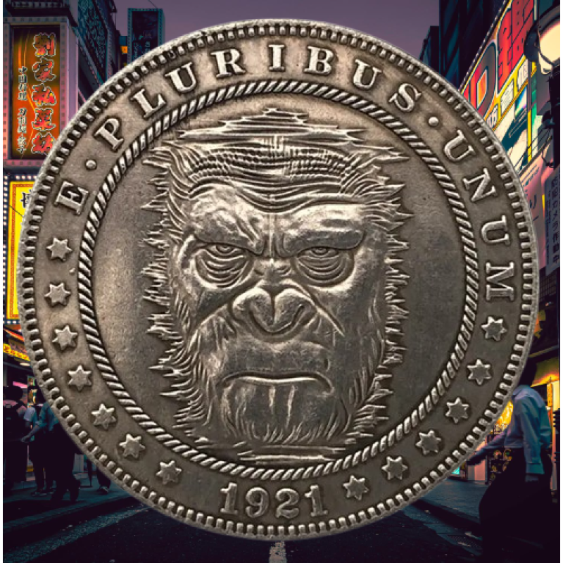 Сувенір монета долар США Годівниця 1921 р. “Планета мавп“. Hobo Coin American Morgan