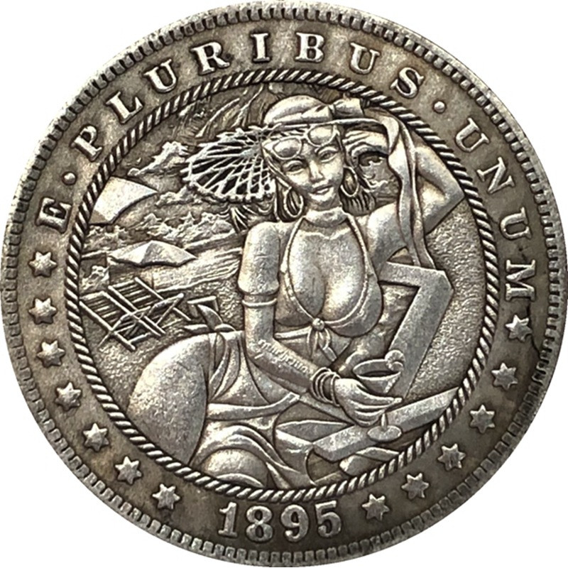 Сувенір монета долар США 1895г. Морган “Дівчина на морі“. Hobo Coin American Morgan