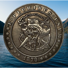 Сувенір монета долар США 1879 р. Фермаха “Піратський череп і якір“. Hobo Coin American Morgan