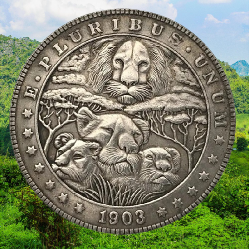 Сувенір монета долар США 1903г. Банк “Лювина сім“я“. Hobo Coin American Morgan