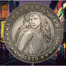 Сувенір монета долар США 1879 р. “Жінка Супергерой“. Hobo Coin American Morgan