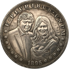 Сувенір монета долар США 1895г. Фердинал “Трамп із дружиною“. Hobo Coin American Morgan