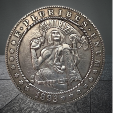 Сувенір монета долар США 1893г. Банк “Німеччина з пістолетом Viva mi raza“. Hobo Coin American Morgan