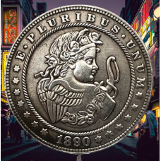 Сувенір монета долар США 1890г. Фермон “Купідон“. Hobo Coin American Morgan